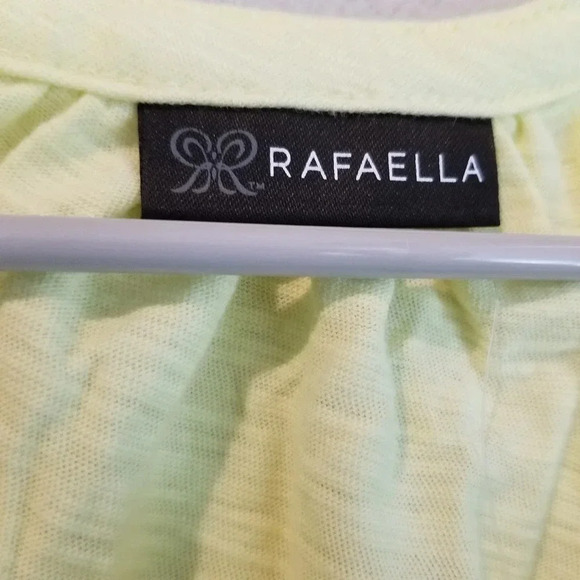 Rafaella Women's Solid Split Neck Lace Trip Sleeveless Top Size XXL Yellow - Picture 3 of 7